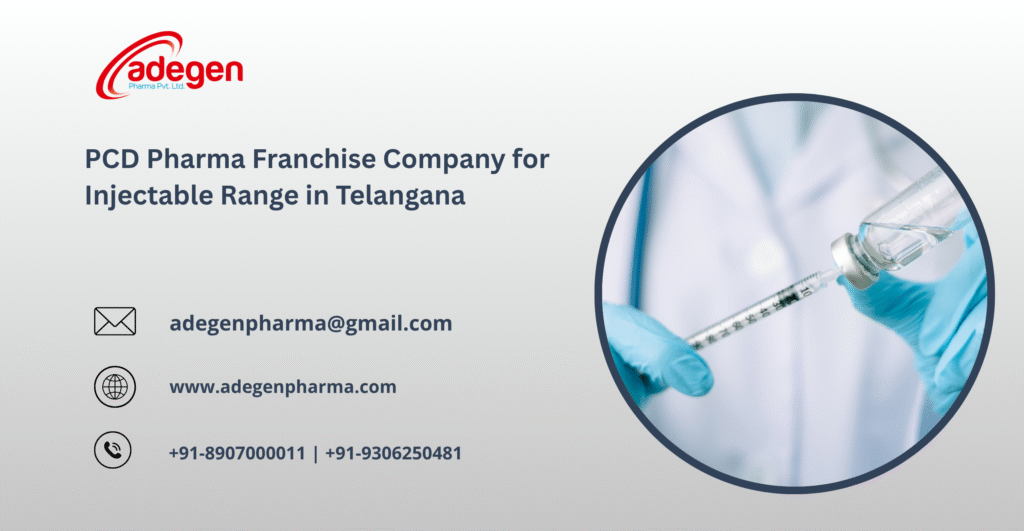 The pharmaceutical industry in India is evolving rapidly, and one of the most in-demand segments today is the injectable range. Injectable medicines are widely used in hospitals, clinics, and emergency care due to their fast-acting nature and high effectiveness. Telangana, with its advanced healthcare infrastructure and growing number of medical facilities, offers excellent opportunities in this segment. If you are planning to start a pharma business, partnering with a reliable PCD Pharma Franchise Company for Injectable Range in Telangana is a smart and profitable decision. Adegen Pharma has established itself as a trusted name in the pharmaceutical industry by offering high-quality injectable products along with strong franchise support. As a leading PCD Pharma Franchise Company for Injectable Range in Telangana, Adegen Pharma provides a solid platform for entrepreneurs, distributors, and medical professionals to build a successful business. Why Choose an Injectable Pharma Franchise in Telangana? Telangana is home to some of the best hospitals and healthcare institutions in India. The demand for injectable medicines is consistently high due to their critical role in patient care, including emergency treatments, surgeries, and chronic disease management. Choosing a PCD Pharma Franchise Company for Injectable Range in Telangana offers several advantages: High demand for injectable medicines in hospitals and clinics Fast-growing pharmaceutical market Opportunity for consistent business growth Low competition in specialized segments High return on investment With Adegen Pharma, you can leverage these benefits and establish a strong presence in the injectable pharma sector. About Adegen Pharma Adegen Pharma is a well-established pharmaceutical company known for its commitment to quality, innovation, and customer satisfaction. The company offers a wide range of healthcare products, with a strong focus on injectable medicines. As a trusted PCD Pharma Franchise Company for Injectable Range in Telangana, Adegen Pharma provides: Antibiotic injections Anti-inflammatory injections Pain management injections Vitamin and nutritional injections Critical care injectable medicines All products are manufactured in WHO-GMP certified facilities and comply with strict quality standards to ensure safety and effectiveness. Key Features of Adegen Pharma Franchise Partnering with a reliable PCD Pharma Franchise Company for Injectable Range in Telangana, like Adegen Pharma, comes with several benefits that help you grow your business effectively. 1. Monopoly Rights Adegen Pharma offers exclusive monopoly rights to its franchise partners, ensuring minimal competition in your designated area. 2. High-Quality Injectable Products The company ensures that all injectable products meet the highest standards of quality and safety. 3. Wide Product Portfolio A diverse range of injectable medicines helps you cater to various medical needs. 4. Marketing and Promotional Support As a leading PCD Pharma Franchise Company for Injectable Range in Telangana, Adegen Pharma provides promotional materials such as brochures, visual aids, MR bags, and samples. 5. Advanced Packaging Safe and professional packaging ensures product stability and enhances brand trust. 6. Affordable Investment The franchise model is cost-effective, making it suitable for new and experienced entrepreneurs. Injectable Product Portfolio A strong product range is essential for success in the injectable pharma business. Adegen Pharma offers a comprehensive portfolio designed to meet the needs of hospitals and healthcare providers. Some key categories include: Antibiotic injections for infection control Pain relief and anti-inflammatory injections Nutritional and vitamin injections Critical care and emergency medicines Hormonal and specialty injections By partnering with a reliable PCD Pharma Franchise Company for Injectable Range in Telangana, you gain access to high-demand products that are essential in modern healthcare. Benefits of Choosing Adegen Pharma Choosing the right pharma company plays a crucial role in your business success. Adegen Pharma stands out as a leading PCD Pharma Franchise Company for Injectable Range in Telangana due to its partner-focused approach. Strong Brand Reputation The company has built a solid reputation in the pharmaceutical industry. Ethical Business Practices Transparency and integrity are at the core of Adegen Pharma’s operations. Continuous Support From product training to marketing strategies, the company provides complete support. High Profit Margins Competitive pricing ensures attractive returns on investment. How to Start a Pharma Franchise for Injectable Range in Telangana? Starting your journey with a trusted PCD Pharma Franchise Company for Injectable Range in Telangana is simple. Step 1: Contact Adegen Pharma Reach out to the company to explore franchise opportunities. Step 2: Choose Your Location Select your preferred area in Telangana for your business operations. Step 3: Complete Documentation Ensure you have the necessary licenses, including a drug license and GST registration. Step 4: Select Product Range Choose injectable products based on market demand. Step 5: Launch Your Business Start promoting and distributing products with full support from Adegen Pharma. Market Potential of Injectable Pharma in Telangana The demand for injectable medicines is growing rapidly due to advancements in medical treatments and increasing healthcare needs. Telangana offers a strong market for injectable products due to its modern healthcare infrastructure. Key factors driving growth include: Increasing number of hospitals and clinics Rising demand for quick and effective treatments Growth in surgical procedures Expansion of healthcare services Increasing awareness about advanced medical treatments By partnering with a leading PCD Pharma Franchise Company for Injectable Range in Telangana, you can tap into this growing market and build a profitable business. Tips for Success in Injectable Pharma Franchise Business To succeed with a PCD Pharma Franchise Company for Injectable Range in Telangana, consider the following strategies: Build strong relationships with doctors and hospitals Focus on product quality and reliability Maintain proper storage and handling of injectable medicines Ensure timely supply and stock availability Use effective marketing and networking strategies With the right approach and support from Adegen Pharma, you can achieve long-term success. Why Adegen Pharma is the Best Choice in Telangana? Among various pharma companies, Adegen Pharma has earned its reputation as a trusted PCD Pharma Franchise Company for the Injectable Range in Telangana due to its commitment to quality and innovation. Here’s what makes it stand out: Extensive experience in injectable products Focus on quality and safety Reliable supply chain and timely delivery Strong franchise support system Continuous product development Choosing Adegen Pharma ensures you partner with a company dedicated to your growth. Conclusion The injectable pharma segment offers immense opportunities for entrepreneurs looking to build a successful business. If you want to establish a profitable venture, partnering with a reliable PCD Pharma Franchise Company for Injectable Range in Telangana is the right decision. Adegen Pharma provides a perfect combination of high-quality products, strong support, and excellent business opportunities. As a leading PCD Pharma Franchise Company for Injectable Range in Telangana, it helps you achieve sustainable growth and long-term success. Take the first step today and join hands with Adegen Pharma to build a thriving business in the injectable pharmaceutical sector.